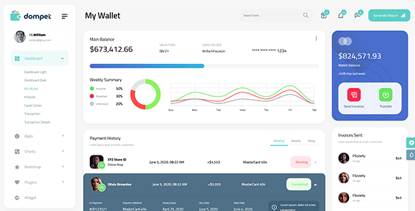Dompet - Payment Flask Admin Dashboard Template by dexignlabs | ThemeForest