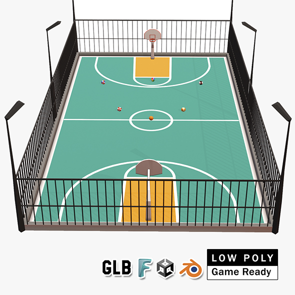 [DOWNLOAD]Basketball Court with 6 basketballs
