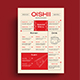 Red Cream Creative Modern Asian Cuisine Food Restaurant Menu Information Flyer