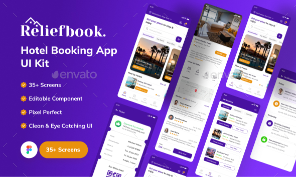 [DOWNLOAD]Reliefbook - Hotel Booking App UI Kit