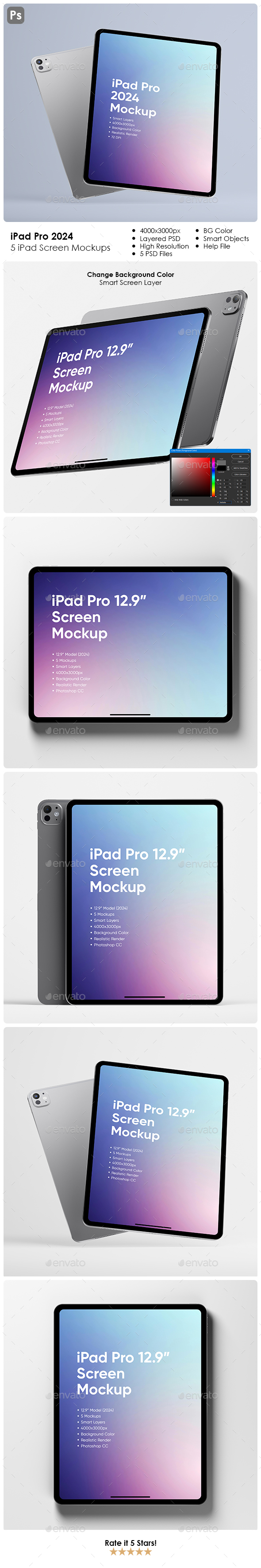 [DOWNLOAD]Floating iPad Pro 2024 Screen Mockups