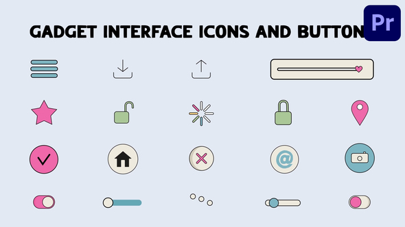 Gadget Interface Icons And Buttons for Premiere Pro Premiere Pro template preview