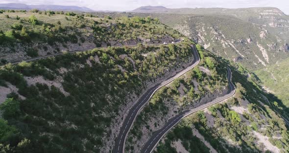 Aerial Mountain View of Serpentine Highway