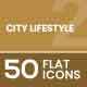 City Lifestyle Flat Multicolor Icons