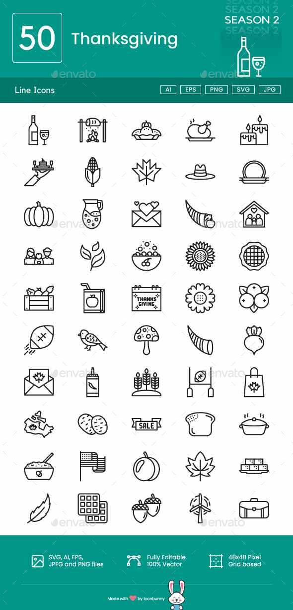 [DOWNLOAD]Thanksgiving Line Icons