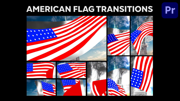 American Flag Transitions for Premiere Pro Premiere Pro template preview