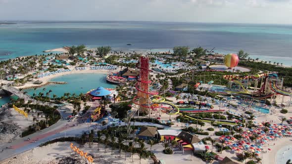 Aerial view of CocoCay Bahamas island alt