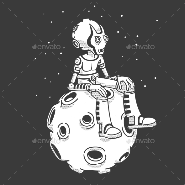 [DOWNLOAD]Alien Sitting on a Moon in Space