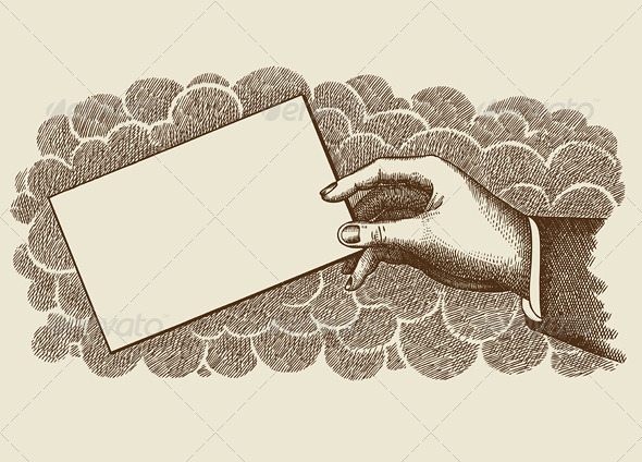 Vintage Frame Background With Hand Vector - Backgrounds Decorative