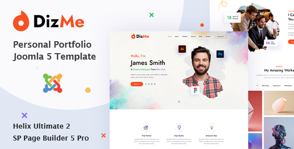 Dizme - Joomla 5 Personal Portfolio Template