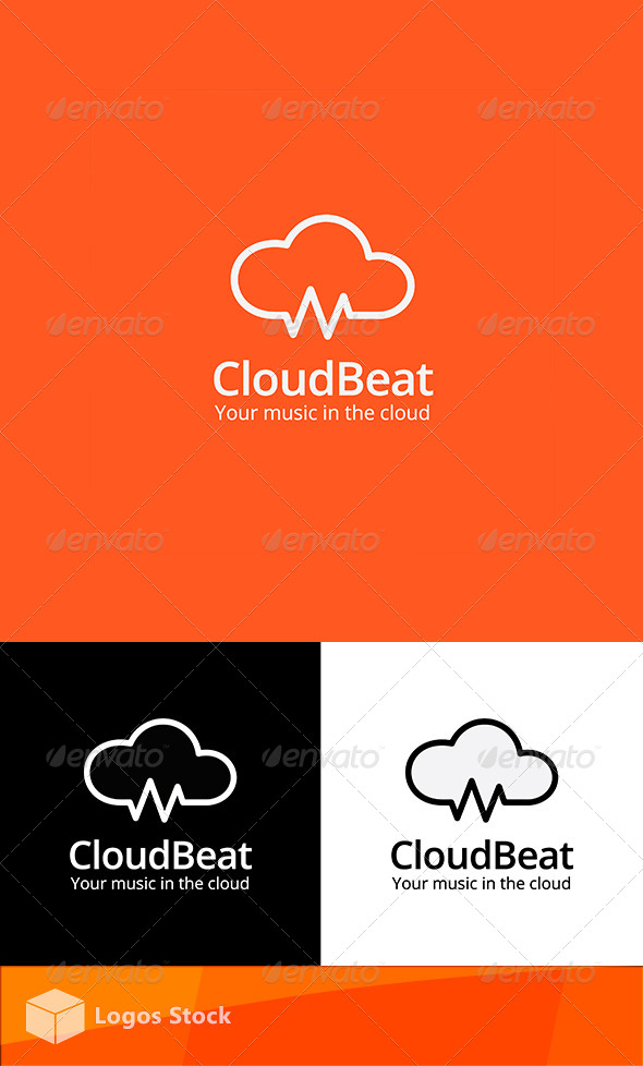 Tech & Audio Logo - Cloud Beat - Vector Abstract