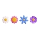 Cute Plastic 3d Flowers Top View with Colorful
