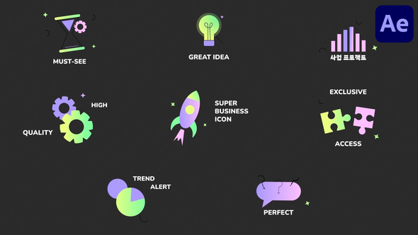 Business Icons And Titles for After Effects Titles template preview