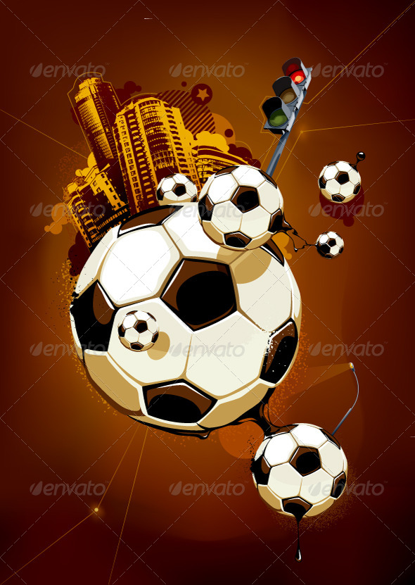 Abstract Image of Soccer Balls - Vectors