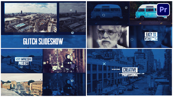 Glitch Slideshow Premiere Pro template preview