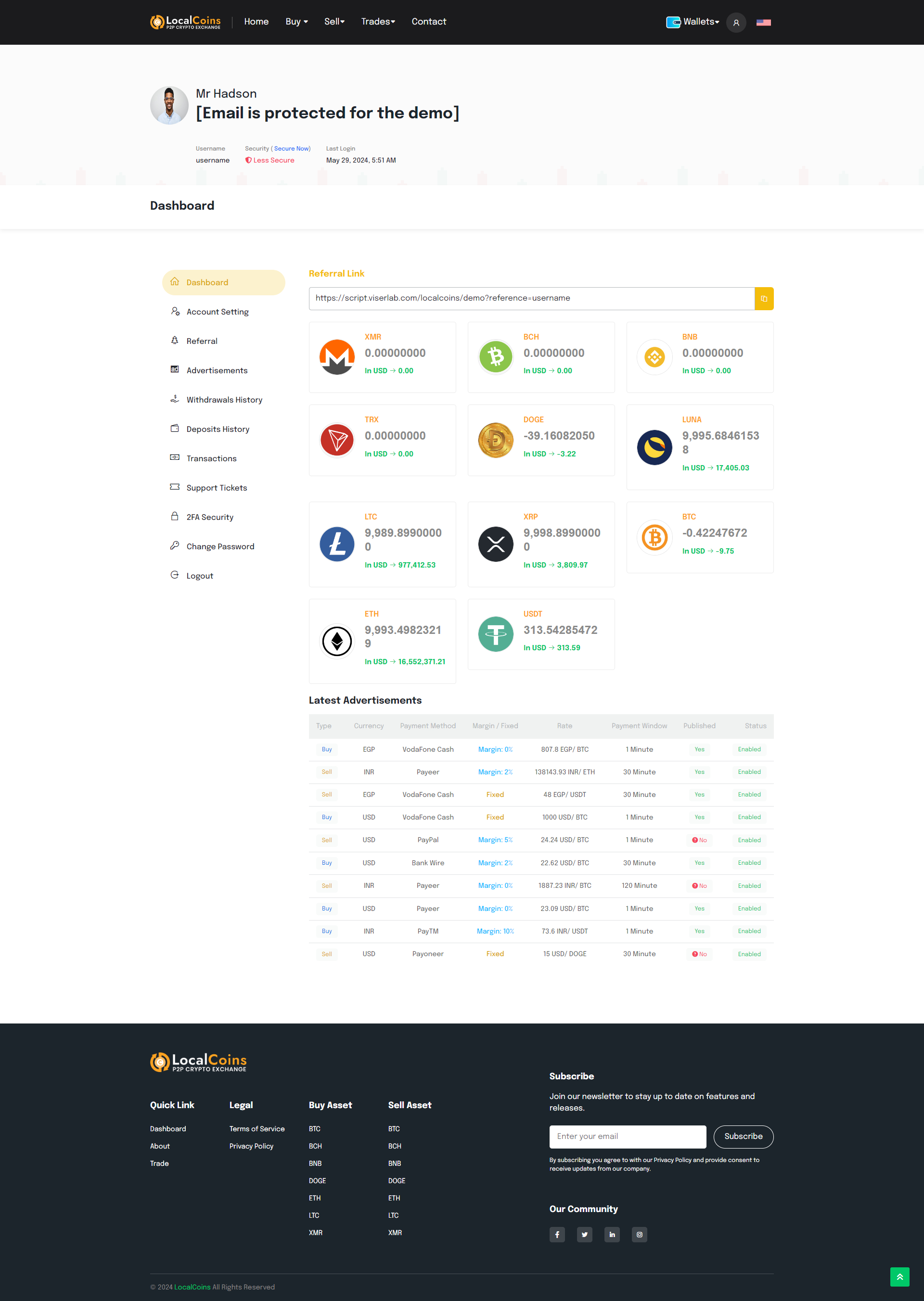 LocalCoins - Ultimate Peer to Peer Crypto Exchange Platform by ViserLab