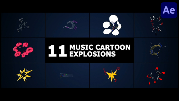 Music Cartoon Explosions | After Effects Elements template preview