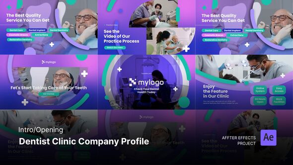 Intro/Opening Video - Dentist Clinic Company Profile After Effects Template Openers template preview