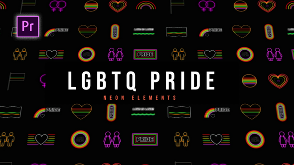 LGBTQ Pride Neon Elements Premiere Pro template preview