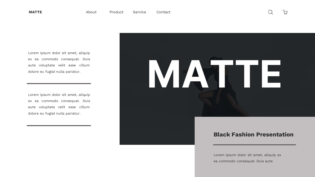 Matte - Black Fashion Powerpoint Templates, Presentation Templates