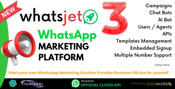 [DOWNLOAD]WhatsJet SaaS - A WhatsApp Marketing Platform with Bulk Sending, Campaigns, Chat Bots & CRM