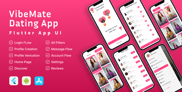 Vibe Mate Dating App flutter UI Kit