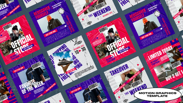 Flamboyant Fashion Streetwear Posts | Mogrt Premiere Pro template preview