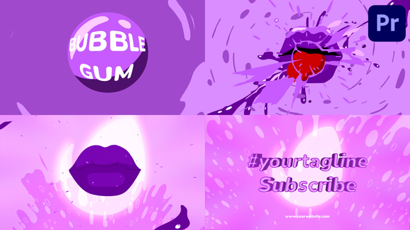 Bubble Gum Logo for Premiere Pro