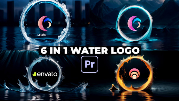 3D Water Abstract Logo Reveal Premiere Pro template preview