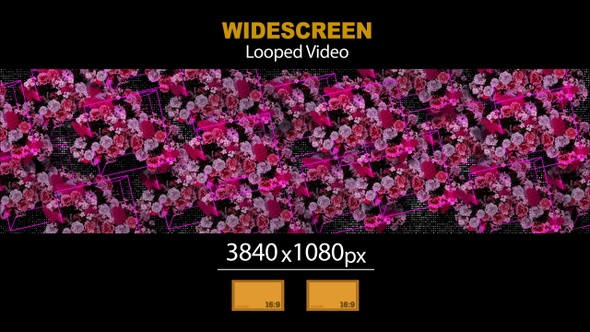 Widescreen Decor Flowers Rotating Cubes 01