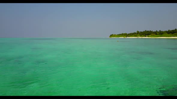 Aerial above abstract of exotic sea view beach trip by clear ocean with white sand background of a d alt