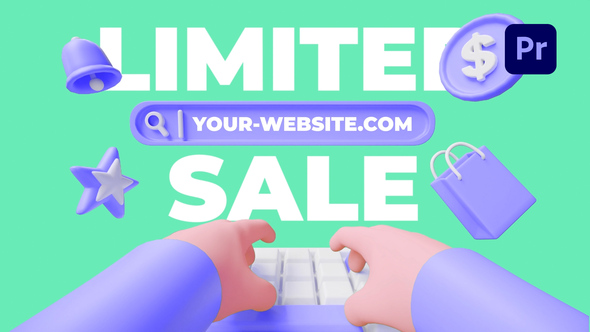 Cute 3D Sale Promo Premiere Pro template preview