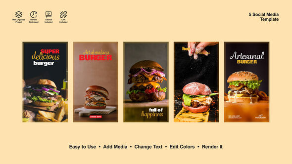 Burger Instagram Reels Product Promo template preview