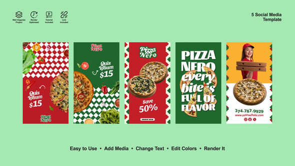 Pizza Instagram Stories, After Effects Project Files | VideoHive