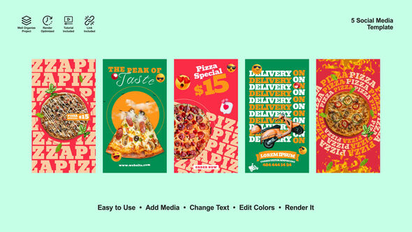 Pizza Instagram Stories, After Effects Project Files | VideoHive