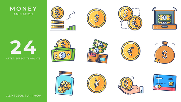 Money Animated Icons | After Effects