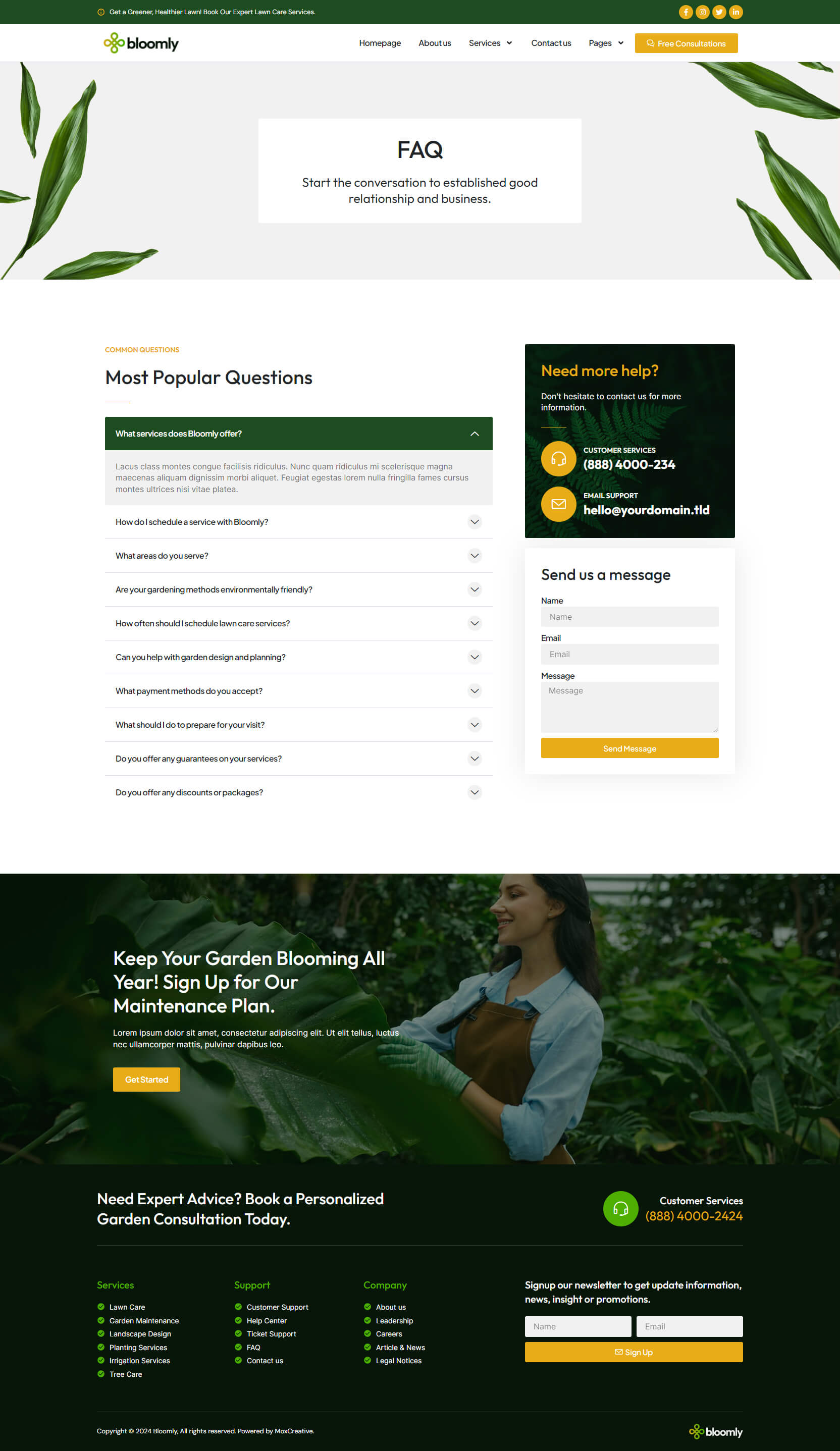 Bloomly - Landscape & Gardening Service Elementor Pro Template Kit by ...