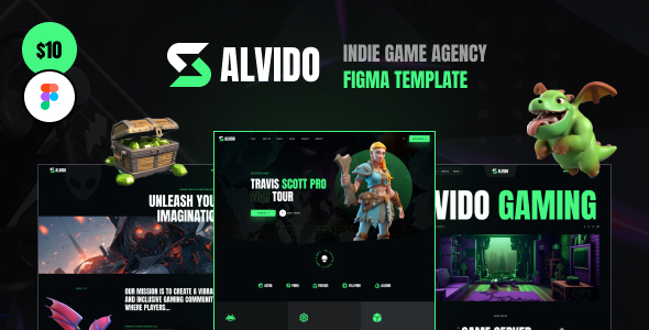 Alvido - Indie Game Agency Figma Template