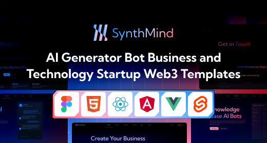 SynthMind - AI Generator Bot Business           and Technology Startup Web3 Templates
