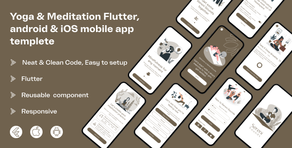 Sereni: Your Yoga & Meditation App | Flutter Mobile App Template | Android & iOS