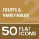 Fruits & Vegetables Flat Multicolor Icons