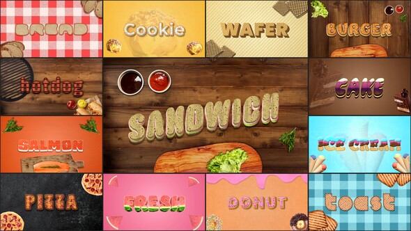 Food Text Effects Titles template preview