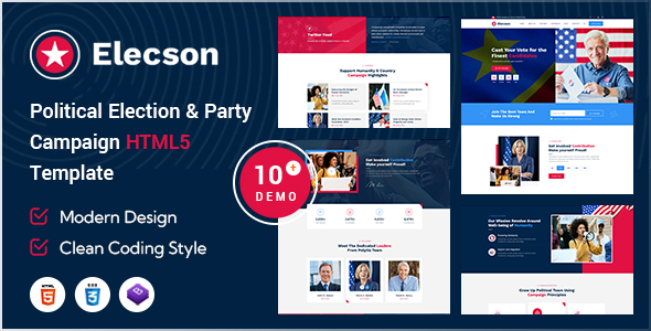 [DOWNLOAD]Elecson – Political Election Campaign and Party Candidate HTML5 Template