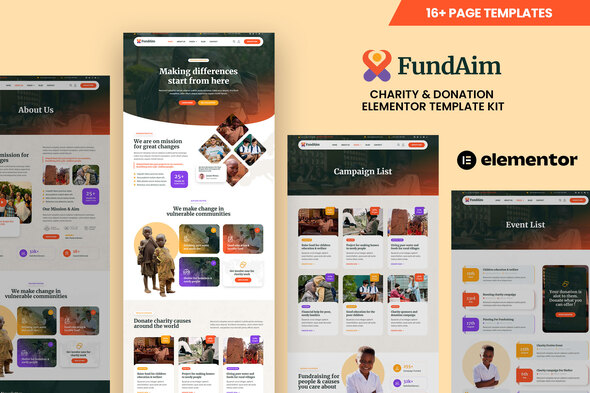 Fundaim - Charity & Donation Elementor Template Kit