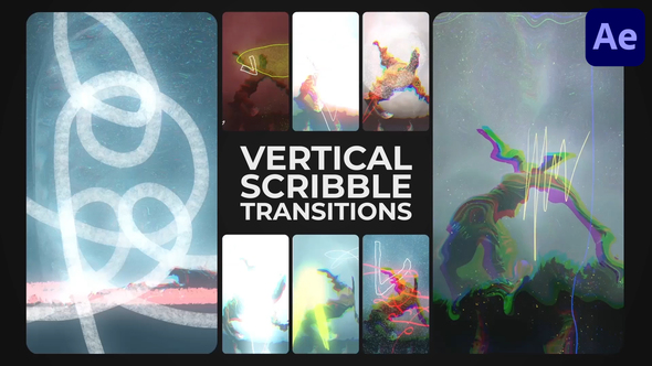 Scribble Vertical Transitions | After Effects Elements template preview