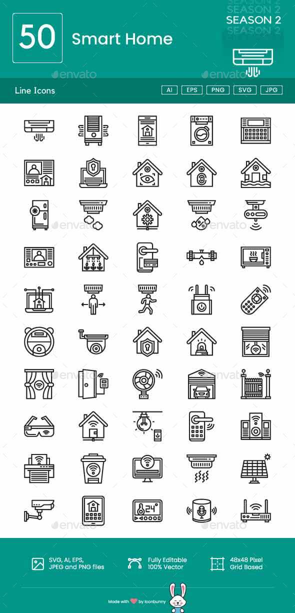 [DOWNLOAD]Smart Home Line Icons