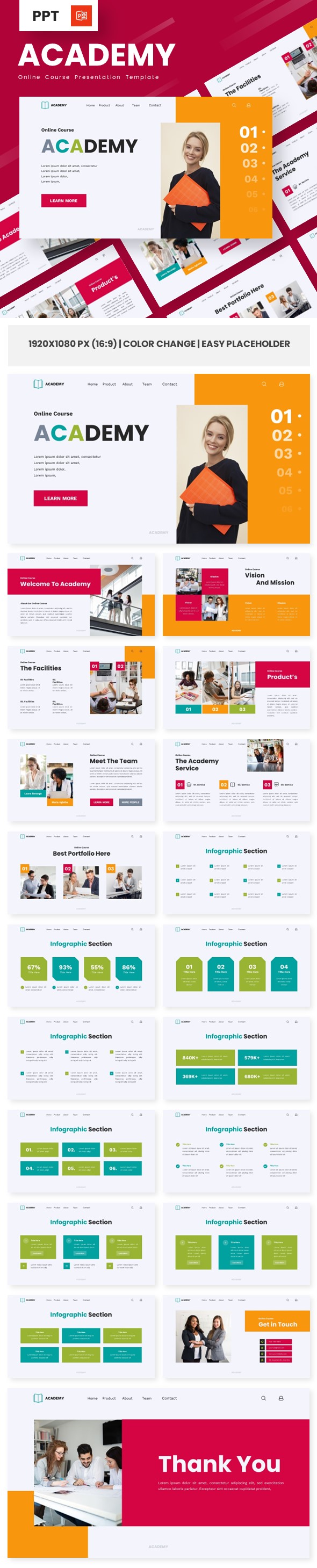 [DOWNLOAD]Academy - Online Course Powerpoint Templates