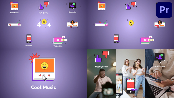 Internet Browser Interface Icons And Titles for Premiere Pro Premiere Pro template preview