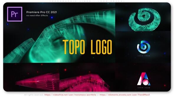 Topographic Lines - Logo Reveal Premiere Pro template preview