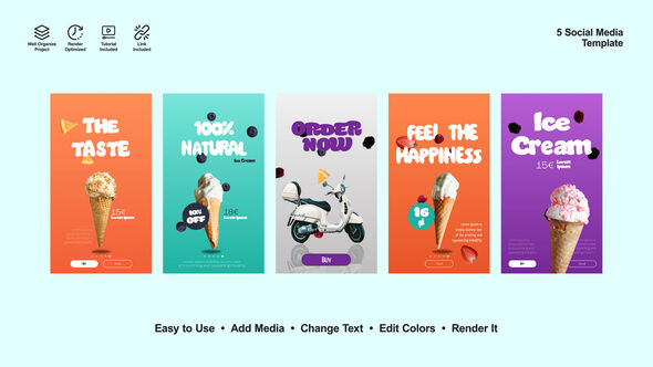 Ice Cream Instagram Stories, After Effects Project Files | VideoHive